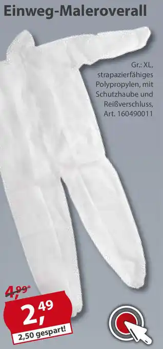 Sonderpreis Baumarkt Einweg Maleroverall Angebot