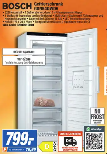 Expert Bosch Gefrierschrank GSN54DWDV Angebot