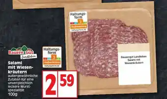 Edeka Bauern Gut Salami mit Wiesenkrautern 100 g Angebot