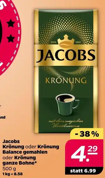 NETTO Jacobs krönung oder krönung balance gemahlen oder krönung ganze bohne Angebot