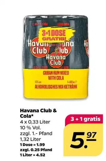 NETTO Havana club & cola alkoholisches mixgetränk Angebot