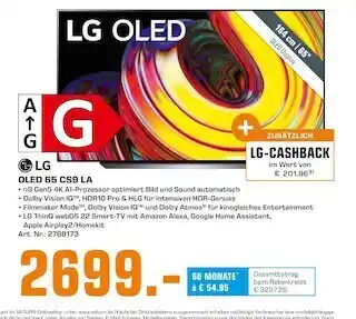 Saturn Lg oled 65 cs9 la Angebot