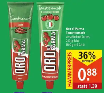 Marktkauf Oro di Parma Tomatenmark 200 g Tube Angebot