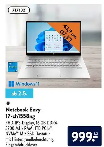 Aldi Süd Hp Notebook Envy 17-ch1558ng Angebot