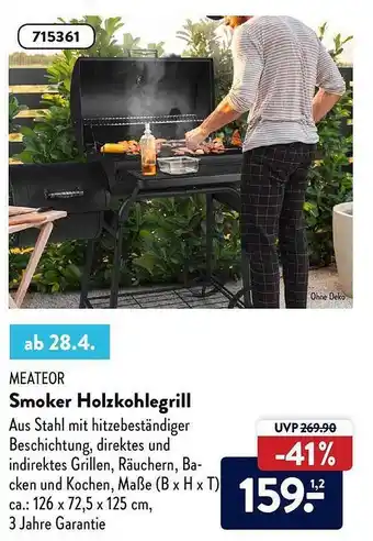 Aldi Süd Meateor Smoker Holzkohlegrill Angebot