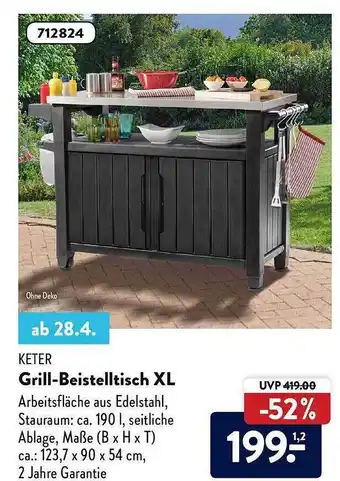 Aldi Süd Keter Grill-beistelltisch XL Angebot