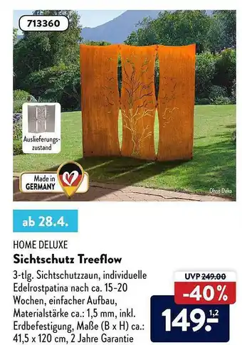Aldi Süd Home Deluxe Sichtschutz Treeflow Angebot