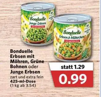 Combi Bonduelle Erbsen Mit Möhren, Grüne Bohnen Oder Junge Erbsen Angebot