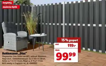 Hagebau Bohlenzaun ,,Dius" Angebot