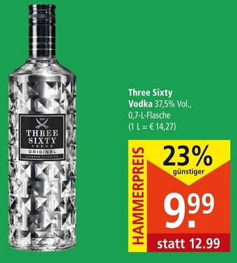 Marktkauf Three Sixty Vodka 0,7 L Angebot