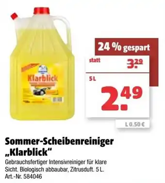 Hagebau Sommer Scheibenreiniger ,,Klarblick" 5 L Angebot