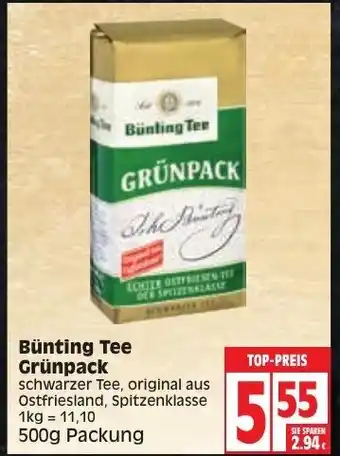 Edeka Bunting Tee Grunpack 500g Angebot