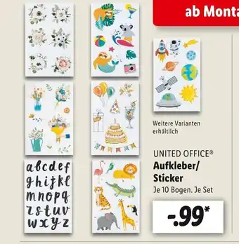 Lidl United office aufkleber/ sticker Angebot