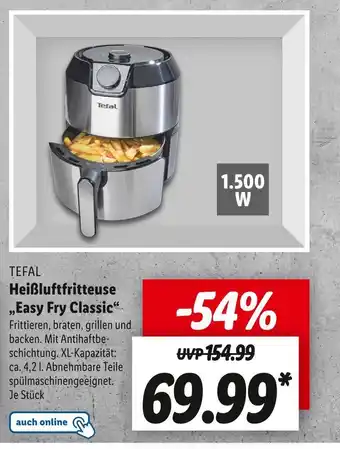 Lidl Tefal heißluftfritteuse „easy fry classic“ Angebot