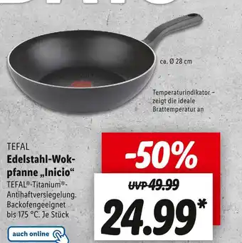 Lidl Tefal edelstahl-wokpfanne „inicio“ Angebot