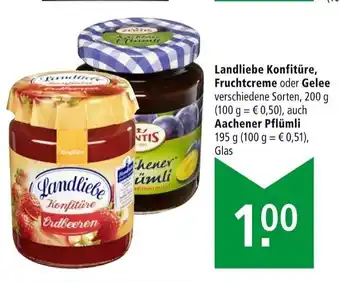 Marktkauf Landliebe Konfitüre, Fruchtcreme oder Gelee 200 g auch Aachener Pflümli 195 g Angebot