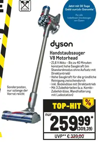 METRO Dyson Handstaubsauger V8 Motorhead Angebot