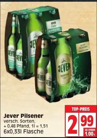 Edeka Jever Pilsener 6*330 ml Angebot