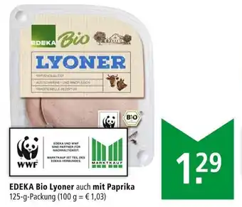 Marktkauf Edeka Bio Lyoner auch mit Paprika 125 g Angebot