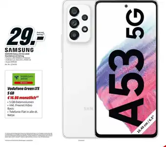 MediaMarkt Samsung Galaxy A53 5G 128 GB Smartphone mit Vertrag Angebot