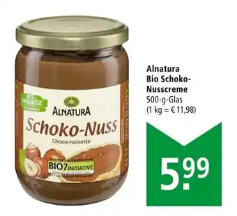 Marktkauf Alnatura Bio Schoko Nusscreme 500 g glas Angebot