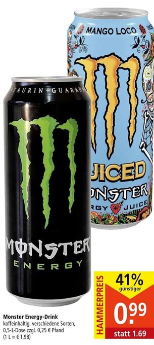 Marktkauf Monster Energy Drink 0,5 L Dose Angebot