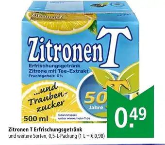 Marktkauf Zitronen T Erfrischungsgetränk 0,5 L Angebot