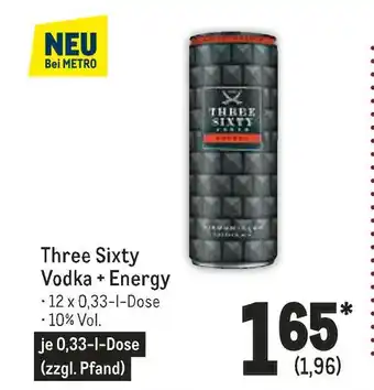 METRO Three sixty vodka + energy Angebot