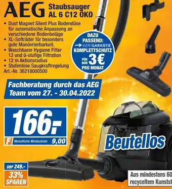 expert Techno Land AEG Staubsauger AL 6 C12 ÖKO Angebot