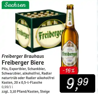 KONSUM Freiberger Brauhaus Freiberger Biere Kasten 20x0,5L Flasche Angebot