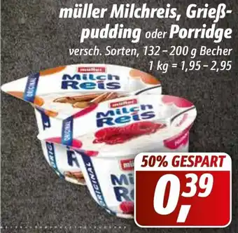 Simmel Müller Milchreis, Grießpudding oder Porridge 132-200 g Becher Angebot