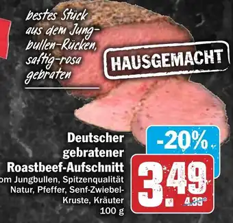 Hit Deutscher gebratener Roastbeef Aufschnitt 100g Angebot