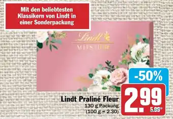 Hit Lindt Praliné Fleur 130 g Packung Angebot