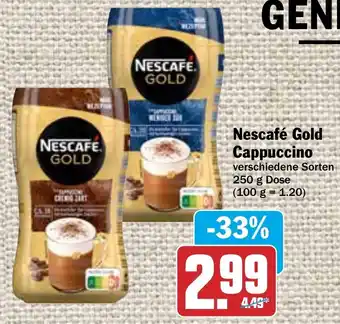 Hit Nescafé Gold Cappuccino 250g Dose Angebot