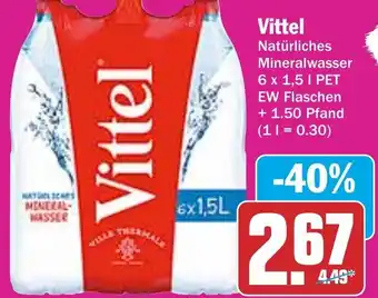 Hit Vittel Natürliches Mineralwasser 6x1,5L Angebot