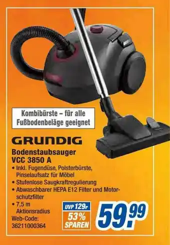 expert Octomedia Grundig Bodenstaubsauger Vcc 3850 Angebot