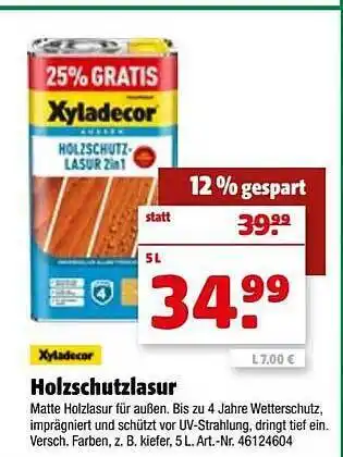Hagebau Xyladecor Holzschutzlasur Angebot