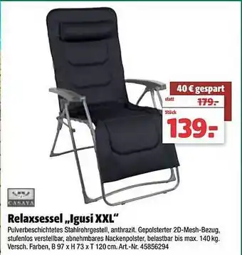 Hagebau Casaya Relaxsessel „igusi XXL“ Angebot