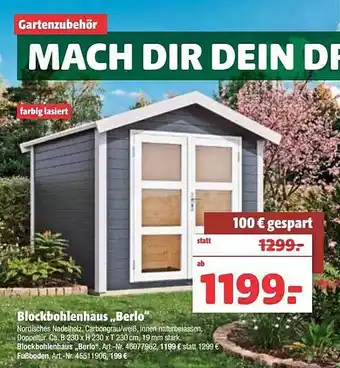 Hagebau Blockbohlenhaus „berlo“ Angebot