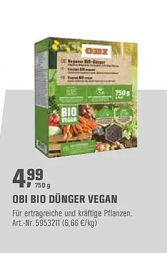 OBI Obi Bio Dünger Vegan Angebot