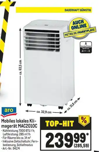 METRO Aro Mobiles Lokales Klimagerät Mac2010c Angebot