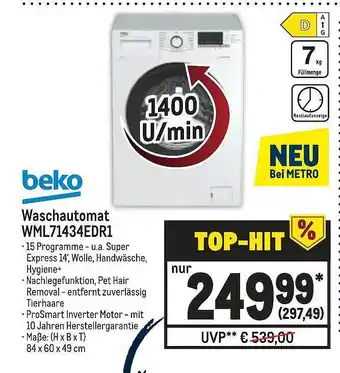 METRO Beko Waschautomat Wml 71434edr1 Angebot