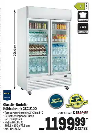 METRO Glastür-umluft-kühlschrank Gsc 2100 Metro Professional Angebot