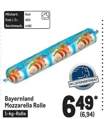 METRO Bayernland Mozzarella Rolle Angebot