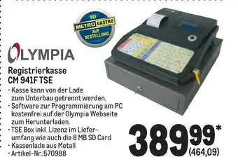 METRO Olympia Registrierkasse Cm 941f Tse Angebot