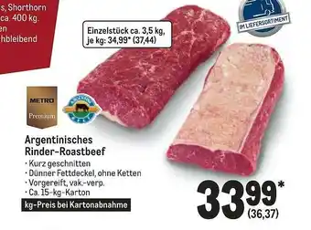 METRO Metro Premium Argentinisches Rinder-roastbeef Angebot