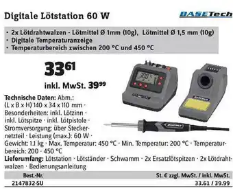 Conrad Basetech Digitale Lötstation 60 W Angebot