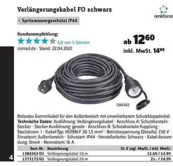 Conrad Verlängerungskabel Angebot