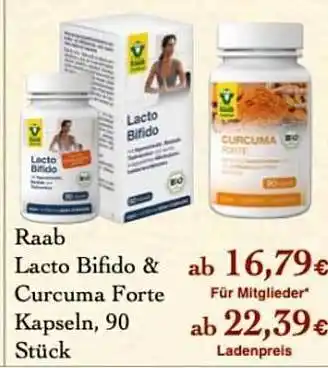 LPG Biomarkt Raab Lacto Bifido & Curcuma Forte Kapseln Angebot