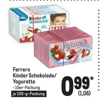 METRO Ferrero Kinder Schokolade Oder Yogurette Angebot